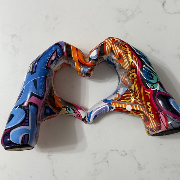 Colorful Graffiti Heart-Shaped Sculpture - Picture 2 of 4